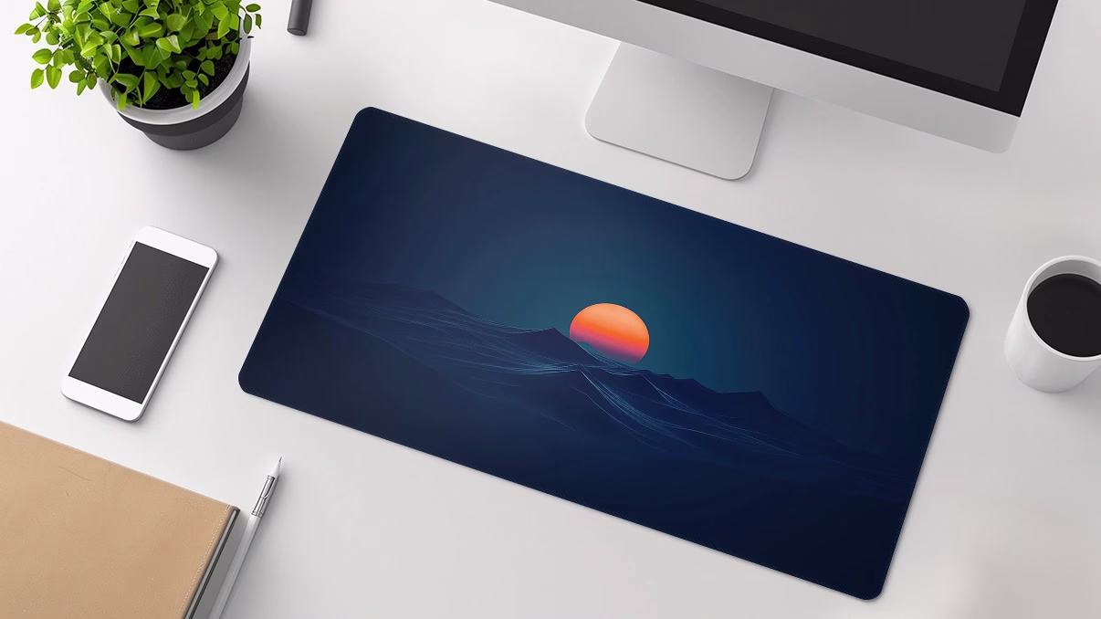 sunset minimal desk pad