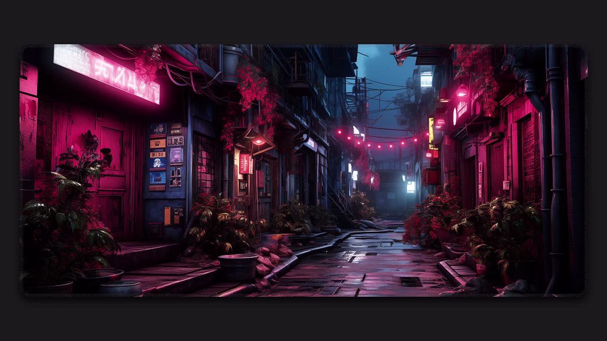 Alleyway Street gaming desk mat