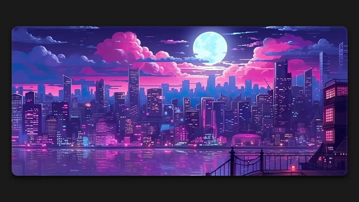 Midnight City cool desk mats