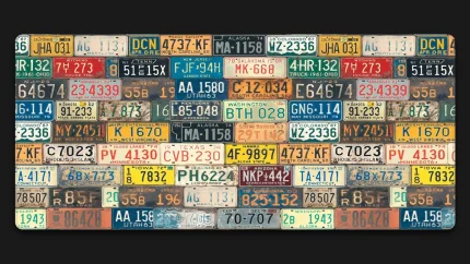 Number Plate large desk mat