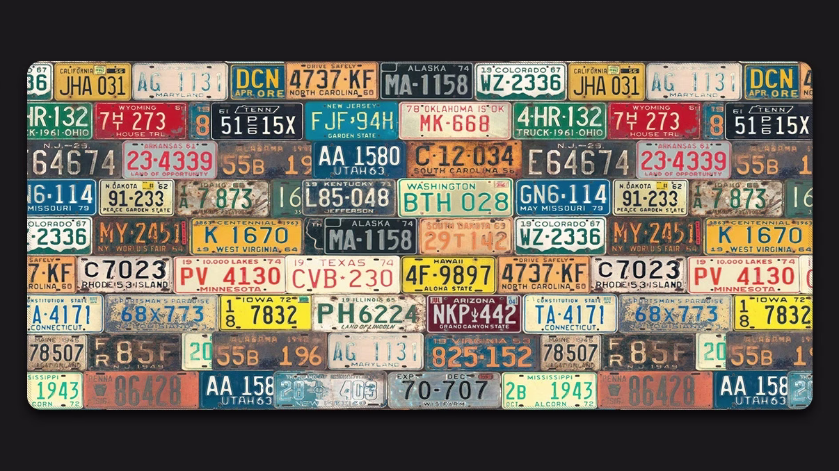 Number Plate large desk mat