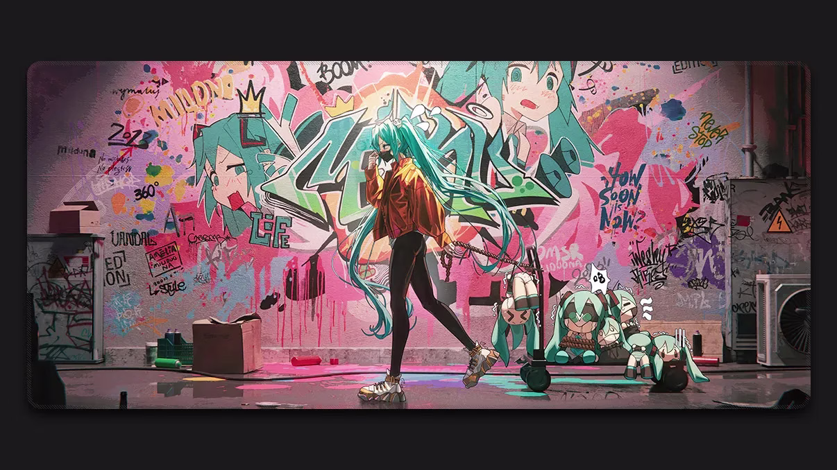hatsune-miku-graffiti-wall hatsune miku graffiti wall anime mousepad