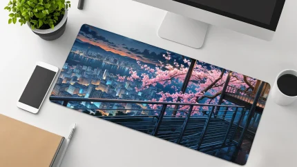 japanese city desk mat