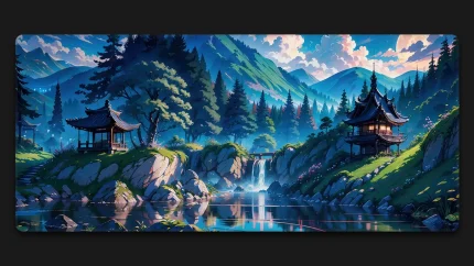 japanese garden desk mat