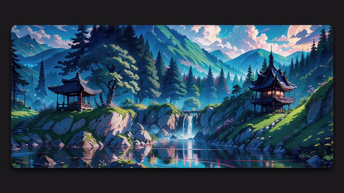 japanese garden desk mat