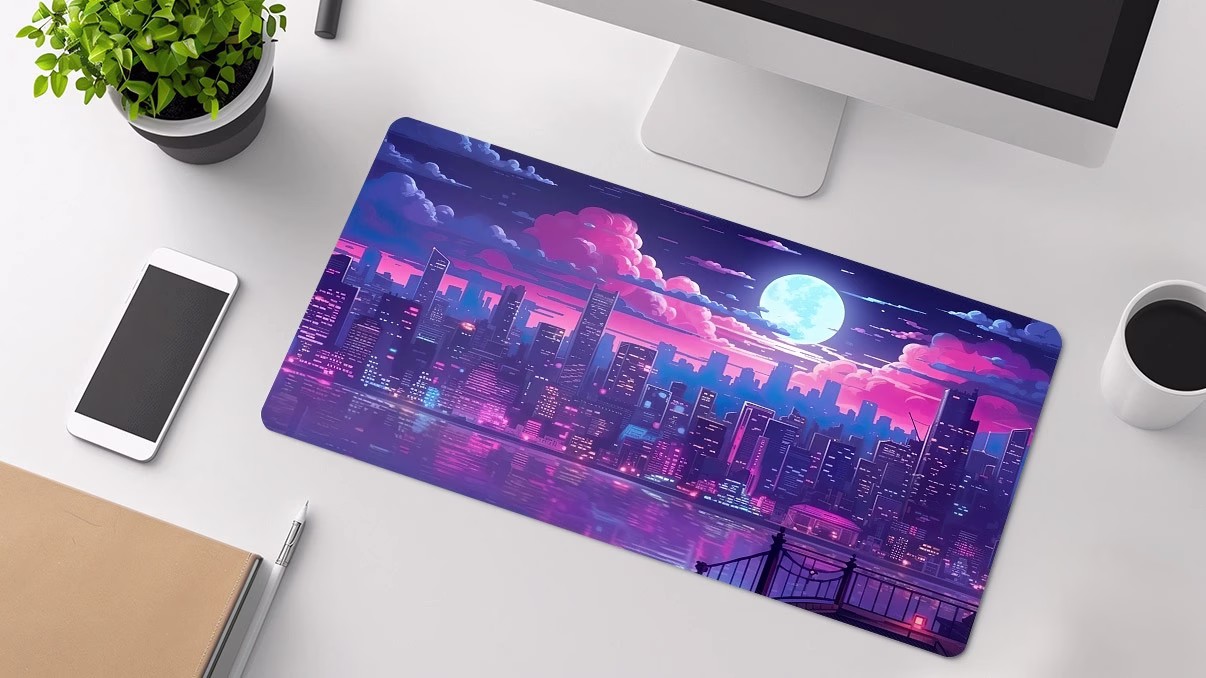 Midnight City cool desk mats