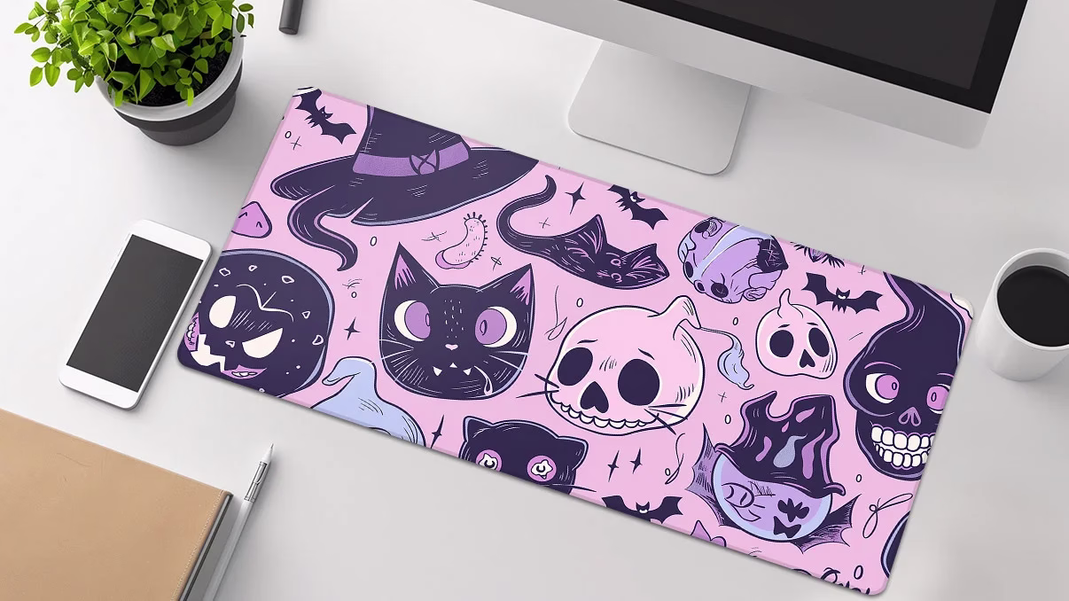 playful kawaii spooky mouse pad