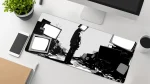television addiction surrounded gaming desk mat