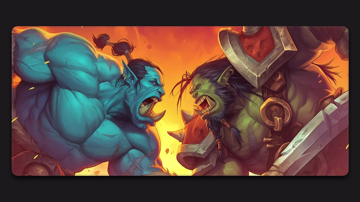 warcraft orcs epic battle gaming mousepad
