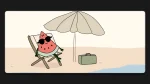 watermelon slice sunning desk mat xxl