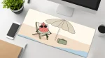 watermelon slice sunning desk mat xxl