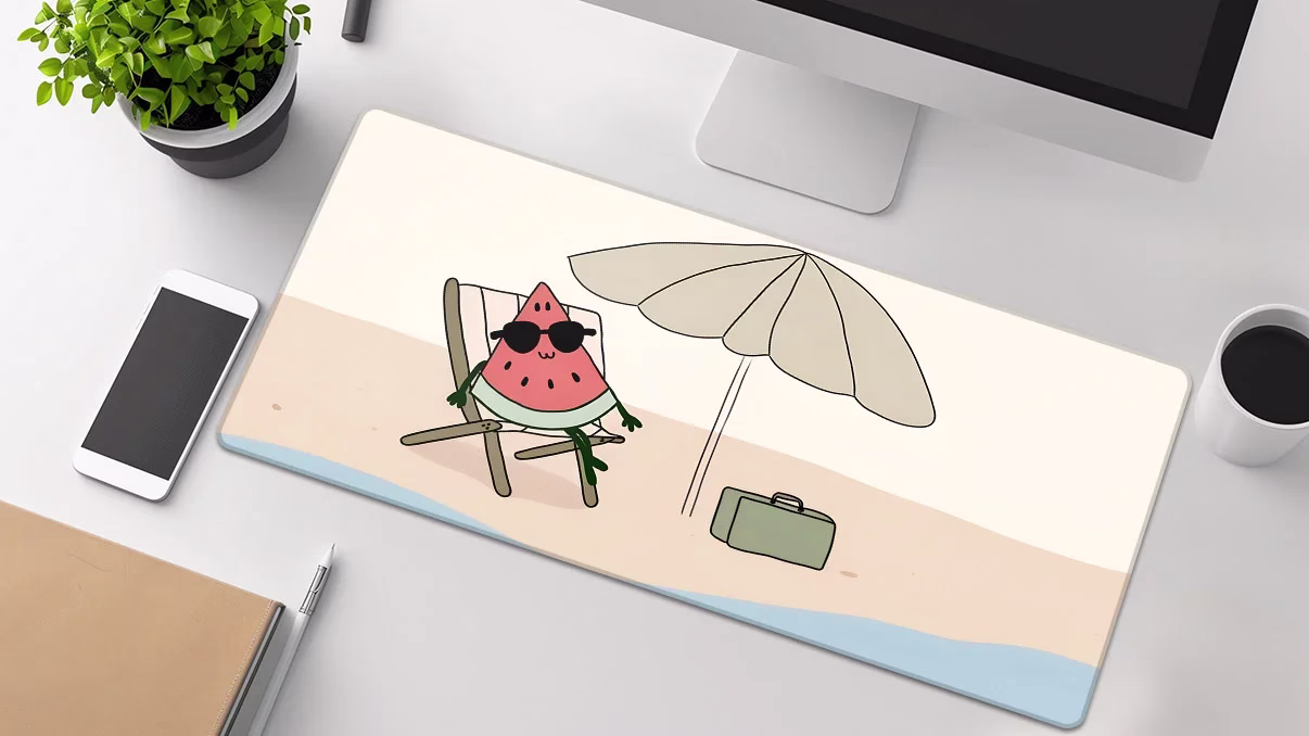 watermelon slice sunning desk mat xxl