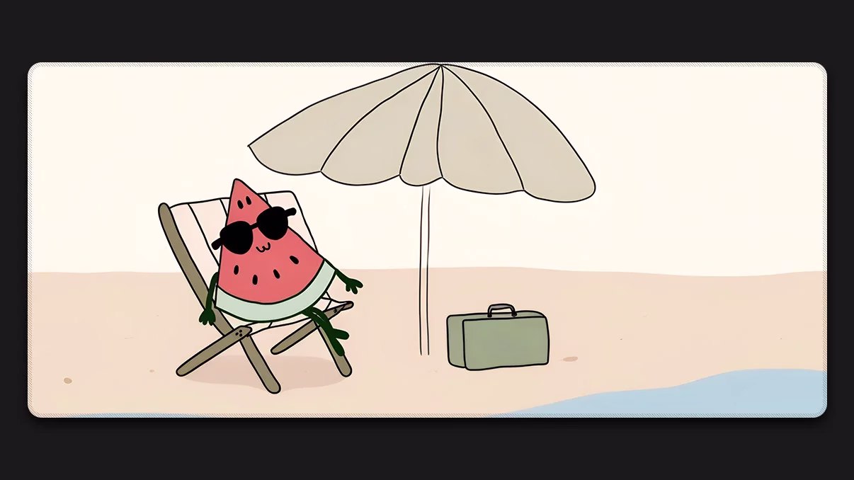 watermelon slice sunning desk mat xxl