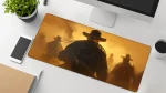 wild west gunslingers dusty gaming desk mat
