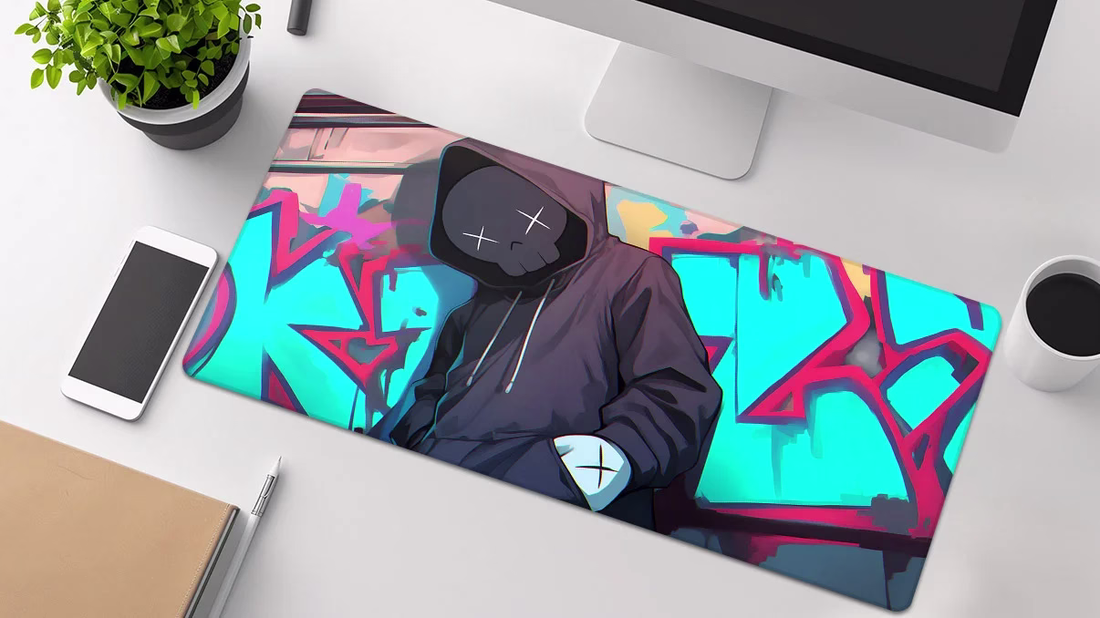 kaws graffiti hoodie xxl gaming mousepad